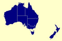 Map of Australia and New Zealand